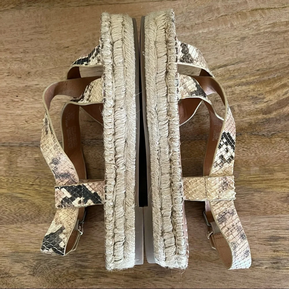 Madewell Malia Snakeskin Espadrille Sandals Size 6